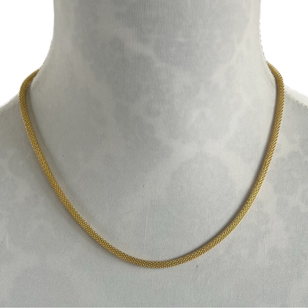 Vintage Gold Tone Mesh Chain Necklace
